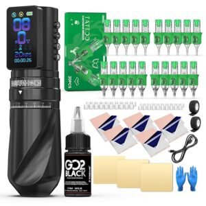 Wireless Tattoo Kit w/2300 mAh battery LED screen